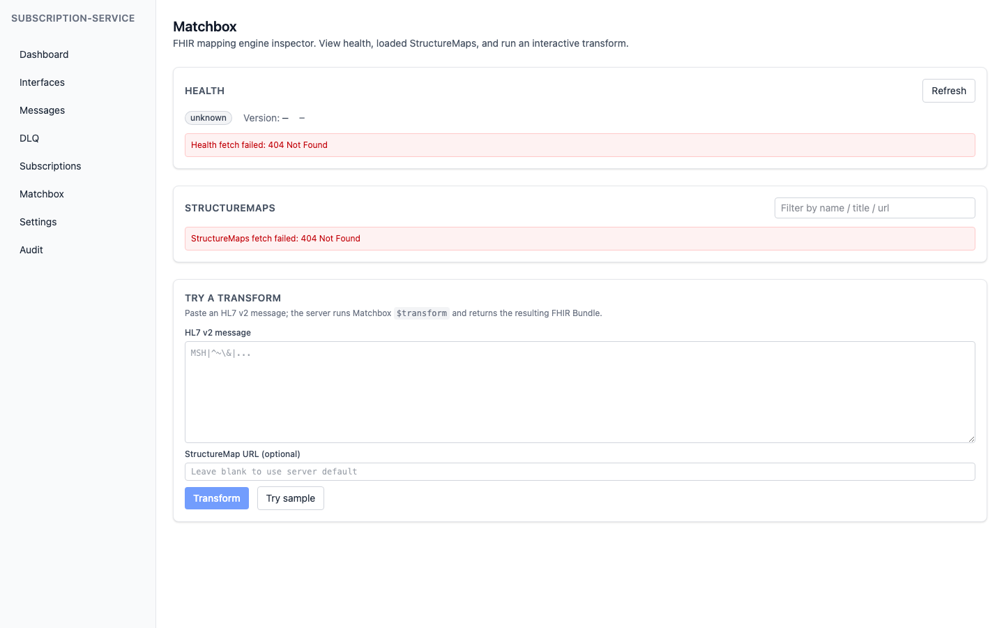 subscription-service admin UI — Translation Engine